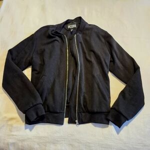 Victoria Sport women's size Medium black full zip of embroidered lined sweater